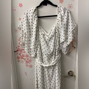 Forever 21 White Polka Dot Jumpsuit 2X